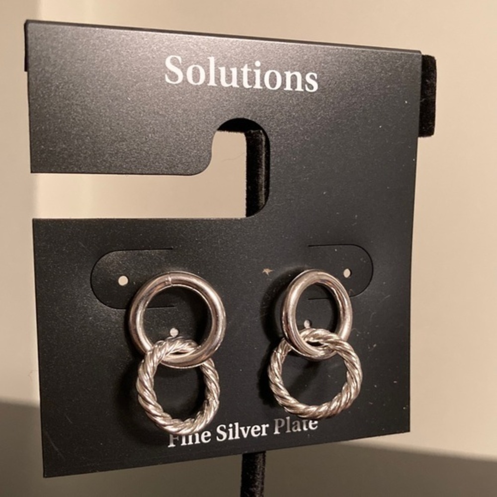 Solutions Elegant Silver Twisted Hoop Earrings